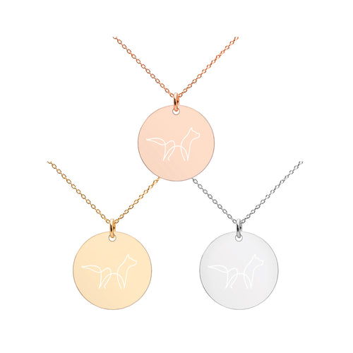 Oohlala Engraved Silver Disc Necklace