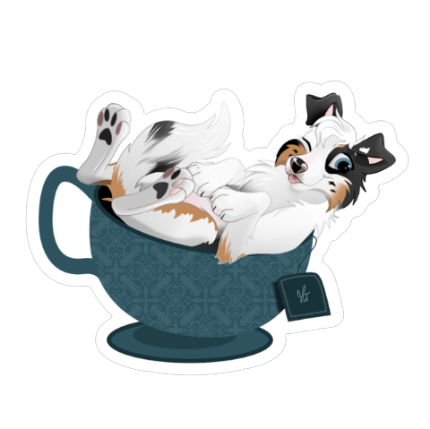 Lala Pup in a Tea-Cup Sticker