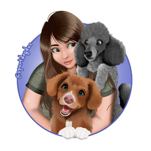 Load image into Gallery viewer, Custom Cartoon Human &amp; Pet Portrait Designs